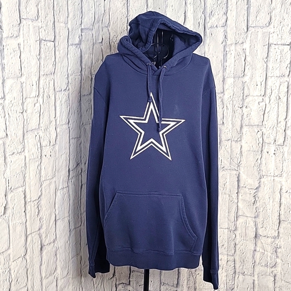 FANATICS Dallas Cowboys Blue Men's Hoodie #4 Prescott Sweatshirt Large‎